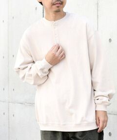 SHIPS / シップス Tシャツ | SHIPS any: COTTON USA ガーメントダイ ヘビーウェイト ヘンリーネック Tシャツ (ロンT)◇