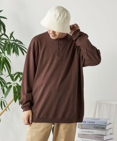 SHIPS / シップス Tシャツ | SHIPS any: COTTON USA ガーメントダイ ヘビーウェイト ヘンリーネック Tシャツ (ロンT)◇