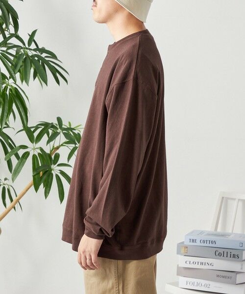 SHIPS / シップス Tシャツ | SHIPS any: COTTON USA ガーメントダイ ヘビーウェイト ヘンリーネック Tシャツ (ロンT)◇ | 詳細30