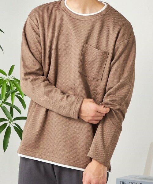 SHIPS / シップス Tシャツ | SHIPS any: パールワッフル フェイクレイヤード Tシャツ (ロンT)◇ | 詳細28