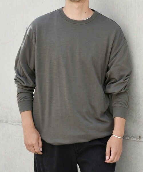 SHIPS / シップス カットソー | SHIPS any: 〈手洗い可能〉バンブー レーヨン ウール混 ルーズ ロングスリーブ Tシャツ ［BRIOS］◇ | 詳細3