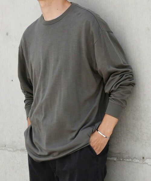 SHIPS / シップス カットソー | SHIPS any: 〈手洗い可能〉バンブー レーヨン ウール混 ルーズ ロングスリーブ Tシャツ ［BRIOS］◇ | 詳細4