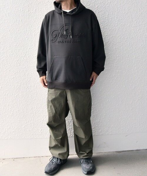 SHIPS / シップス パーカー | SHIPS any: 〈洗濯機可能〉エンボスプリント ロゴ ウォーム プルオーバー パーカー◇ | 詳細1