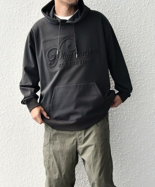 SHIPS / シップス パーカー | SHIPS any: 〈洗濯機可能〉エンボスプリント ロゴ ウォーム プルオーバー パーカー◇ | 詳細3