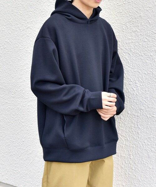 SHIPS / シップス パーカー | SHIPS any: カラー ダンボール スナップ プルオーバー パーカー 26AW◆（ネイビー）