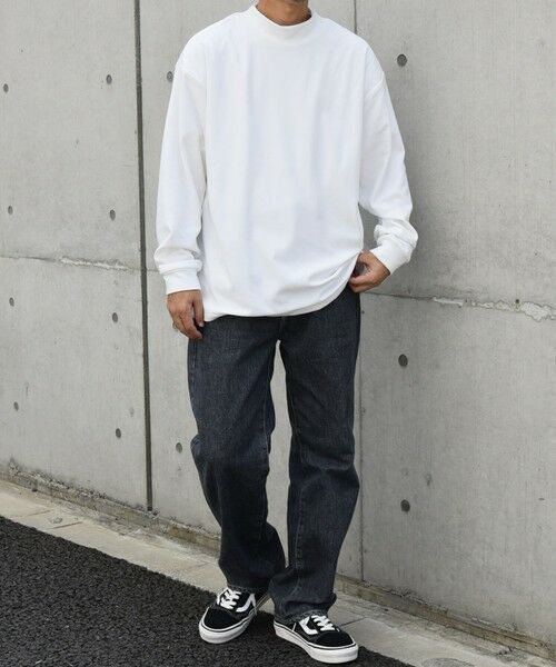 SHIPS / シップス カットソー | 【WEB限定】SHIPS any: ブラッシュド スムース モックネック Tシャツ(ロンT)◇ | 詳細1