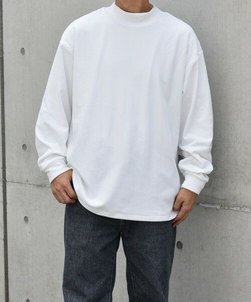 SHIPS / シップス カットソー | 【WEB限定】SHIPS any: ブラッシュド スムース モックネック Tシャツ(ロンT)◇ | 詳細3