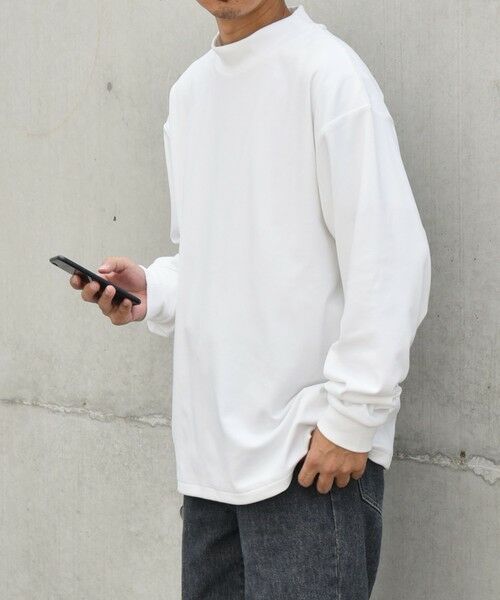 SHIPS / シップス カットソー | 【WEB限定】SHIPS any: ブラッシュド スムース モックネック Tシャツ(ロンT)◇ | 詳細4