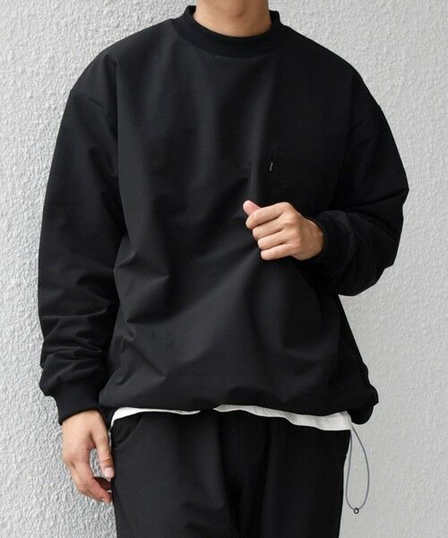 SHIPS / シップス スウェット | SHIPS any:〈洗濯機可能〉ストレッチ 裏起毛 ウォーム アーバン ピステ (セットアップ対応)◇(ブラック)