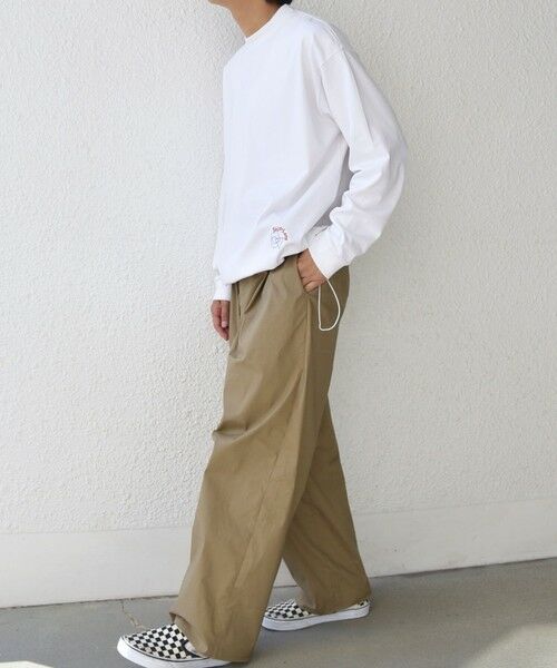 SHIPS / シップス Tシャツ | SHIPS any: オーガニック コットン ワンポイント ロゴ プリント×刺繍 スピンドル Tシャツ(ロンT)◇ | 詳細2