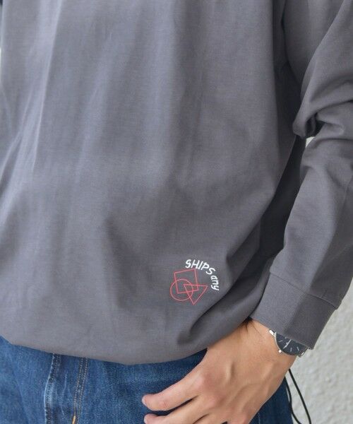 SHIPS / シップス Tシャツ | SHIPS any: オーガニック コットン ワンポイント ロゴ プリント×刺繍 スピンドル Tシャツ(ロンT)◇ | 詳細13