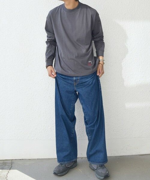 SHIPS / シップス Tシャツ | SHIPS any: オーガニック コットン ワンポイント ロゴ プリント×刺繍 スピンドル Tシャツ(ロンT)◇ | 詳細9