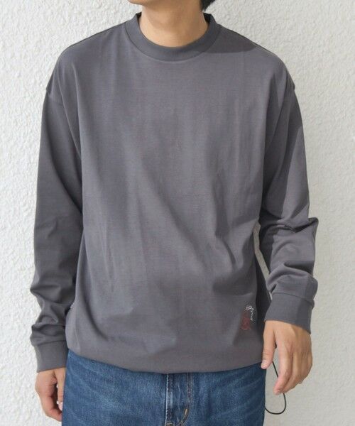 SHIPS / シップス Tシャツ | SHIPS any: オーガニック コットン ワンポイント ロゴ プリント×刺繍 スピンドル Tシャツ(ロンT)◇ | 詳細11