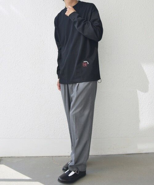 SHIPS / シップス Tシャツ | SHIPS any: オーガニック コットン ワンポイント ロゴ プリント×刺繍 スピンドル Tシャツ(ロンT)◇ | 詳細24