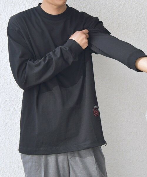 SHIPS / シップス Tシャツ | SHIPS any: オーガニック コットン ワンポイント ロゴ プリント×刺繍 スピンドル Tシャツ(ロンT)◇ | 詳細25