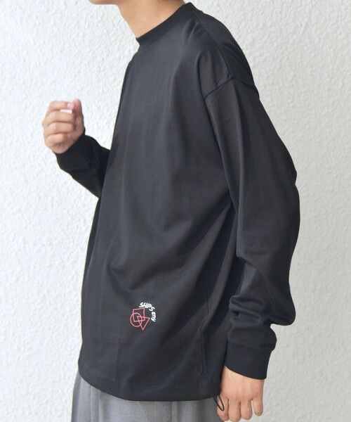 SHIPS / シップス Tシャツ | SHIPS any: オーガニック コットン ワンポイント ロゴ プリント×刺繍 スピンドル Tシャツ(ロンT)◇ | 詳細26