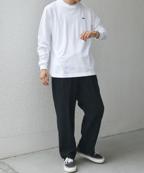 SHIPS / シップス Tシャツ | 【SHIPS any別注】LACOSTE: ワンポイント ピケ クルーネック Tシャツ 25AW (ロンT)◇ | 詳細1