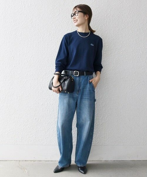 SHIPS / シップス Tシャツ | 【SHIPS any別注】LACOSTE: ワンポイント ピケ クルーネック Tシャツ 25AW (ロンT)◇ | 詳細16