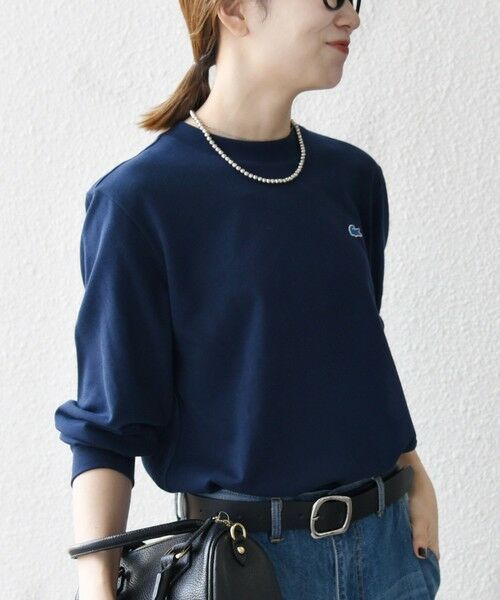SHIPS / シップス Tシャツ | 【SHIPS any別注】LACOSTE: ワンポイント ピケ クルーネック Tシャツ 25AW (ロンT)◇ | 詳細19