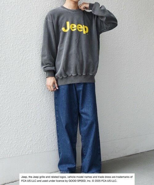 SHIPS / シップス スウェット | GOOD ROCK SPEED: ピグメントダイ ジープ ロゴ クラックプリント スウェット◇ | 詳細1