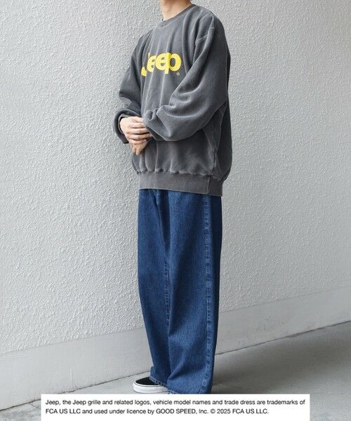 SHIPS / シップス スウェット | GOOD ROCK SPEED: ピグメントダイ ジープ ロゴ クラックプリント スウェット◇ | 詳細2
