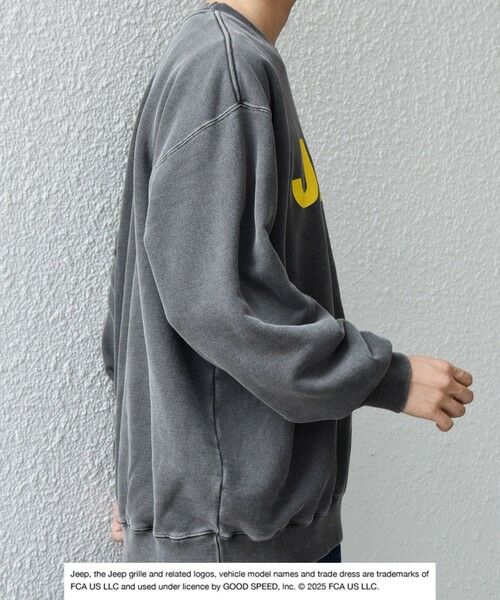 SHIPS / シップス スウェット | GOOD ROCK SPEED: ピグメントダイ ジープ ロゴ クラックプリント スウェット◇ | 詳細5