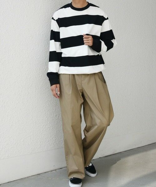 SHIPS / シップス Tシャツ | SHIPS any: ワイド カラー ボーダー スピンドル Tシャツ (ロンT)◇ | 詳細1