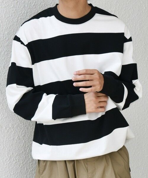 SHIPS / シップス Tシャツ | SHIPS any: ワイド カラー ボーダー スピンドル Tシャツ (ロンT)◇ | 詳細3