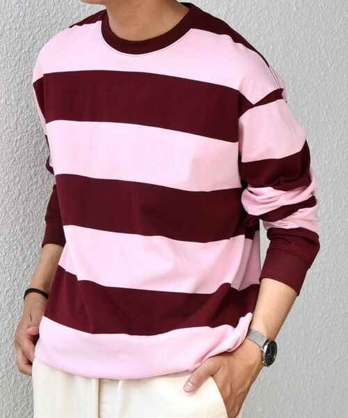 SHIPS / シップス Tシャツ | SHIPS any: ワイド カラー ボーダー スピンドル Tシャツ (ロンT)◇ | 詳細23