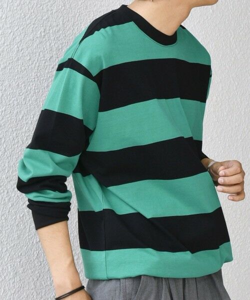 SHIPS / シップス Tシャツ | SHIPS any: ワイド カラー ボーダー スピンドル Tシャツ (ロンT)◇ | 詳細30