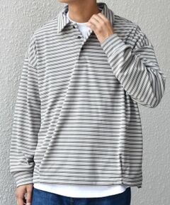 SHIPS / シップス ポロシャツ | SHIPS any: ブラッシュド マルチボーダー ヘムタック スピンドル ポロシャツ◇