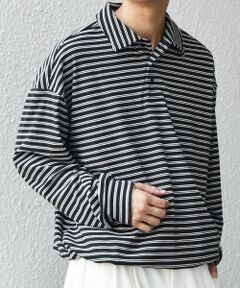 SHIPS / シップス ポロシャツ | SHIPS any: ブラッシュド マルチボーダー ヘムタック スピンドル ポロシャツ◇