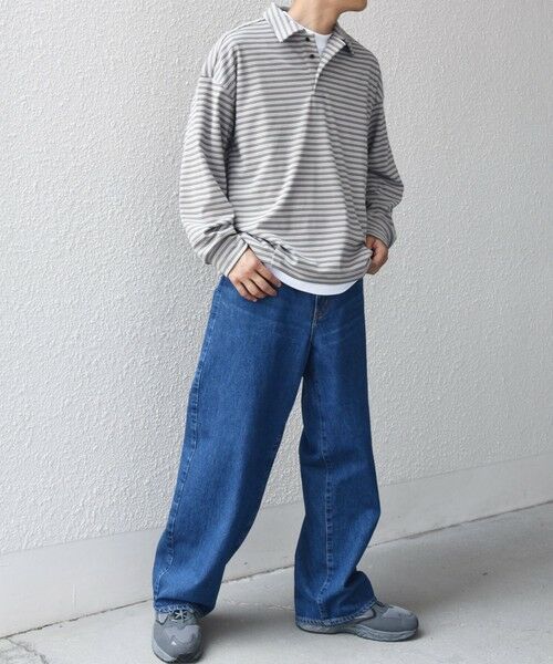 SHIPS / シップス ポロシャツ | SHIPS any: ブラッシュド マルチボーダー ヘムタック スピンドル ポロシャツ◇ | 詳細2