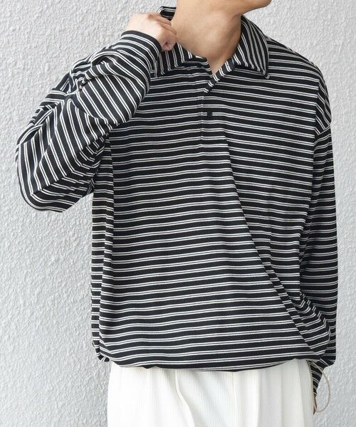 SHIPS / シップス ポロシャツ | SHIPS any: ブラッシュド マルチボーダー ヘムタック スピンドル ポロシャツ◇ | 詳細12