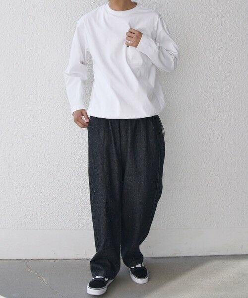 SHIPS / シップス Tシャツ | SHIPS any: SORONA(R) ストレッチ ジャージー スピンドル ポケット Tシャツ (ロンT)◆ | 詳細1