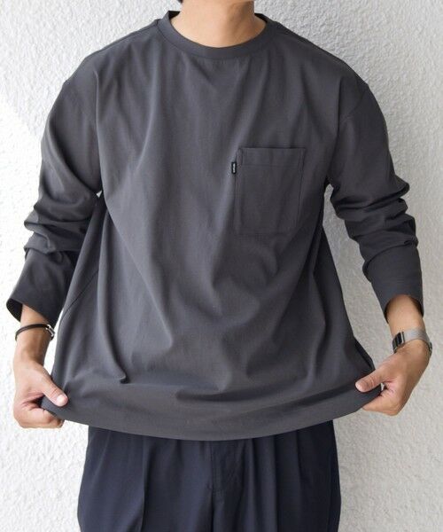 SHIPS / シップス Tシャツ | SHIPS any: SORONA(R) ストレッチ ジャージー スピンドル ポケット Tシャツ (ロンT)◆ | 詳細16