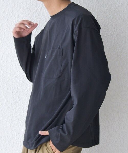 SHIPS / シップス Tシャツ | SHIPS any: SORONA(R) ストレッチ ジャージー スピンドル ポケット Tシャツ (ロンT)◆ | 詳細24