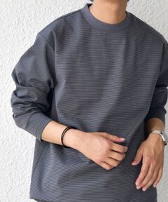 SHIPS / シップス Tシャツ | SHIPS any: デザインリブ ハイゲージ ポンチ マイクロ ボーダー Tシャツ (ロンT)◆