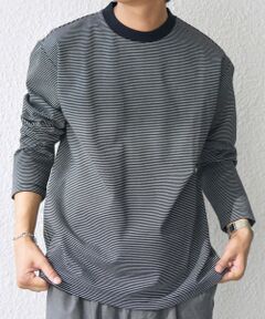 SHIPS / シップス Tシャツ | SHIPS any: デザインリブ ハイゲージ ポンチ マイクロ ボーダー Tシャツ (ロンT)◆