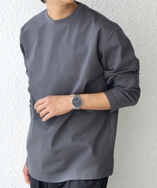 SHIPS / シップス Tシャツ | SHIPS any: デザインリブ ハイゲージ ポンチ マイクロ ボーダー Tシャツ (ロンT)◆ | 詳細4