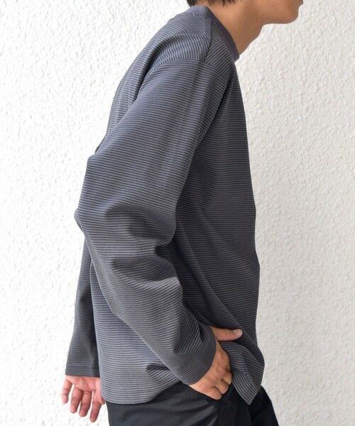 SHIPS / シップス Tシャツ | SHIPS any: デザインリブ ハイゲージ ポンチ マイクロ ボーダー Tシャツ (ロンT)◆ | 詳細5