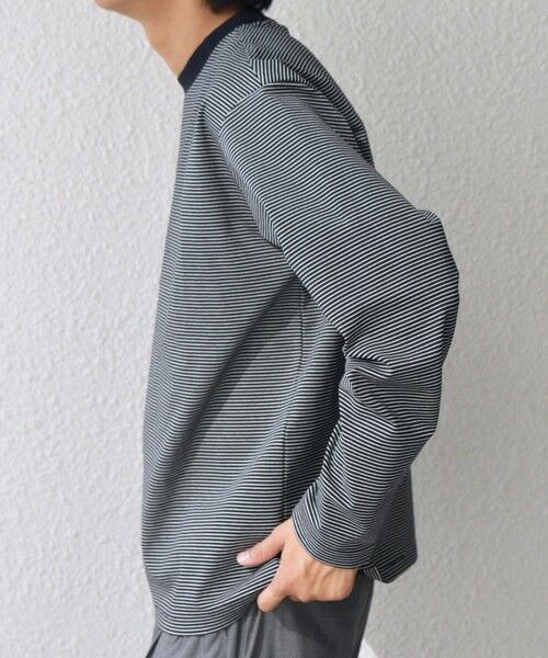 SHIPS / シップス Tシャツ | SHIPS any: デザインリブ ハイゲージ ポンチ マイクロ ボーダー Tシャツ (ロンT)◆ | 詳細16