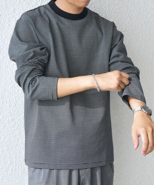 SHIPS / シップス Tシャツ | SHIPS any: デザインリブ ハイゲージ ポンチ マイクロ ボーダー Tシャツ (ロンT)◆ | 詳細17