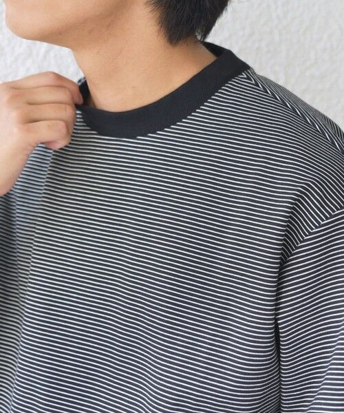 SHIPS / シップス Tシャツ | SHIPS any: デザインリブ ハイゲージ ポンチ マイクロ ボーダー Tシャツ (ロンT)◆ | 詳細18