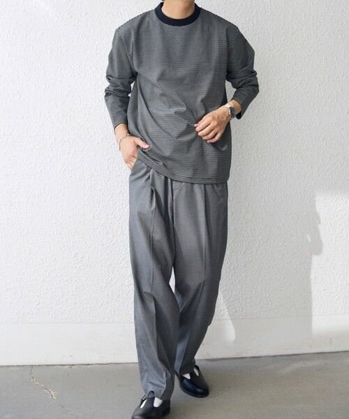 SHIPS / シップス Tシャツ | SHIPS any: デザインリブ ハイゲージ ポンチ マイクロ ボーダー Tシャツ (ロンT)◆ | 詳細13