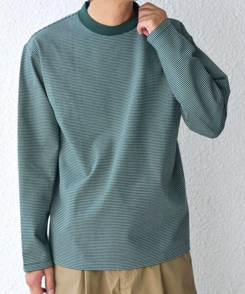 SHIPS / シップス Tシャツ | SHIPS any: デザインリブ ハイゲージ ポンチ マイクロ ボーダー Tシャツ (ロンT)◆ | 詳細23