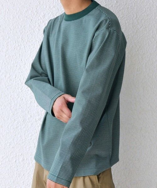 SHIPS / シップス Tシャツ | SHIPS any: デザインリブ ハイゲージ ポンチ マイクロ ボーダー Tシャツ (ロンT)◆ | 詳細24