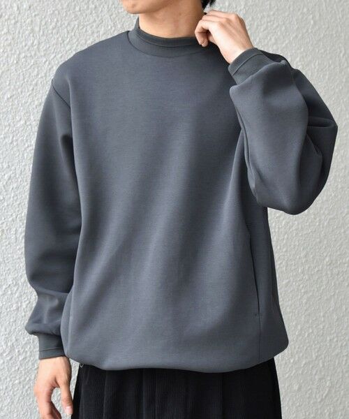 SHIPS / シップス Tシャツ | SHIPS any: クリア ダンボール セミモックネック カットソー (セットアップ対応)◇ | 詳細3