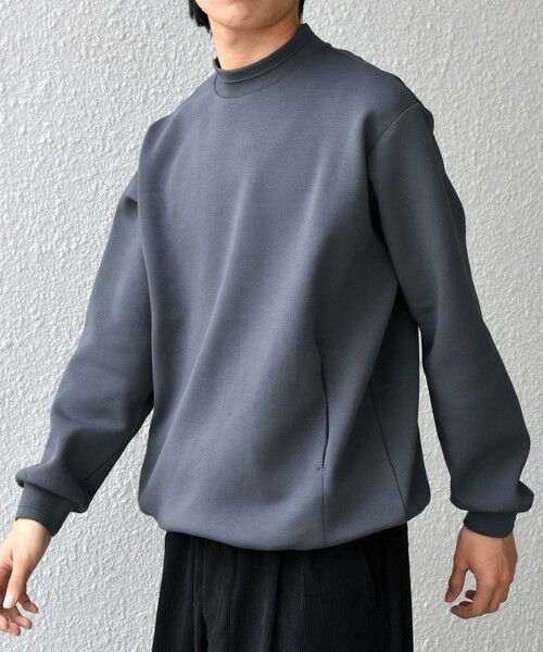 SHIPS / シップス Tシャツ | SHIPS any: クリア ダンボール セミモックネック カットソー (セットアップ対応)◇ | 詳細4