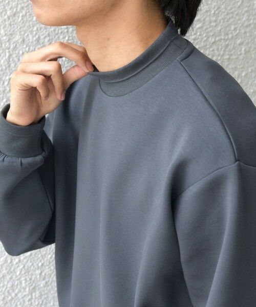 SHIPS / シップス Tシャツ | SHIPS any: クリア ダンボール セミモックネック カットソー (セットアップ対応)◇ | 詳細6